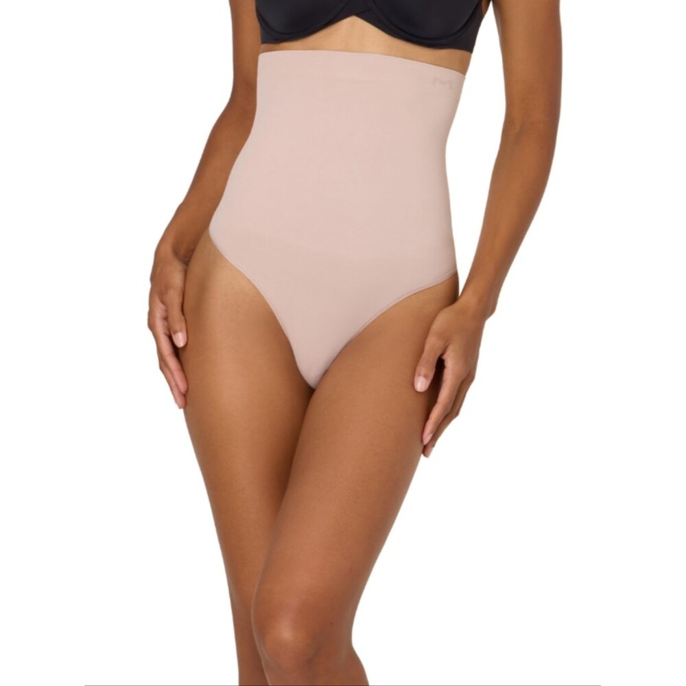 NWT Maidenform Seamless High Waist Thong Firm Control Shapewear Tummy Neutral S